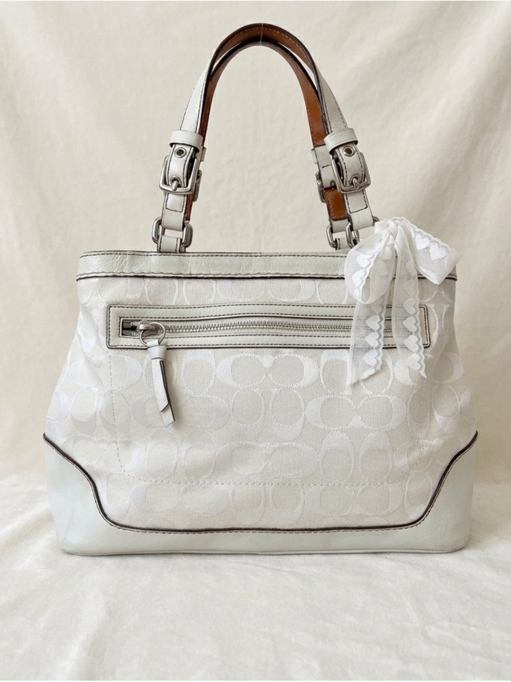 🤍 Vintage Y2K Coach Signature Monogram Shoulder Bag